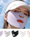 Summer Sun UV Protection Breathable Washable Reusable Ice Silk Face Veil Silk Scarf for Women Anti-UV Face Cover Sunscreen Mask
