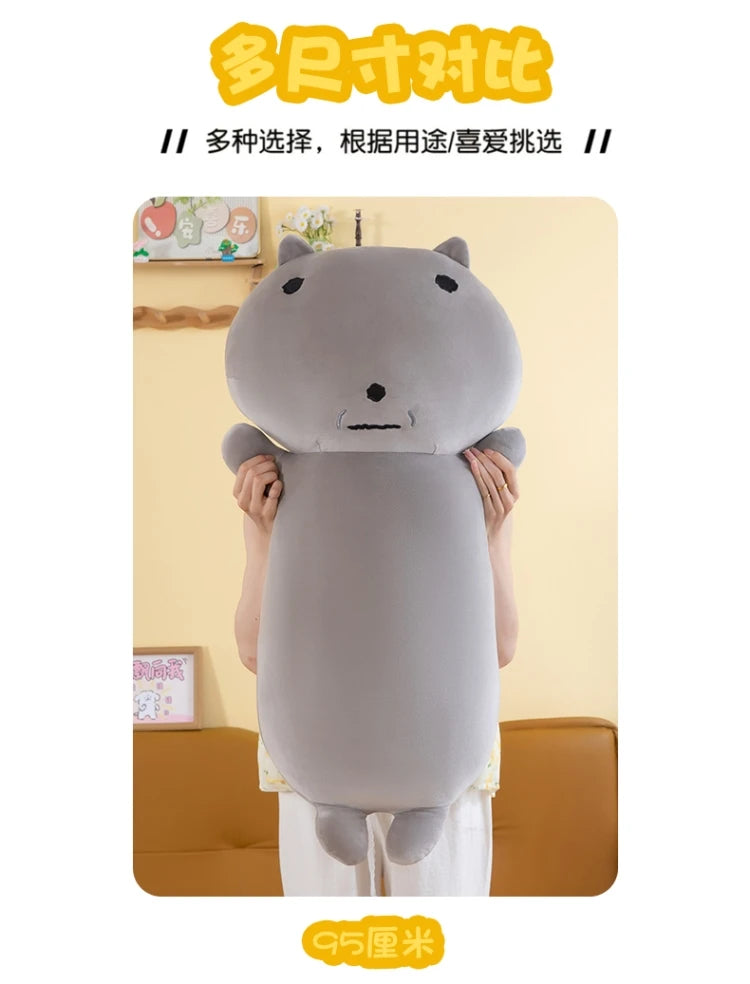 95cm Grey Cat Plush Toy Long Hugging Pillow