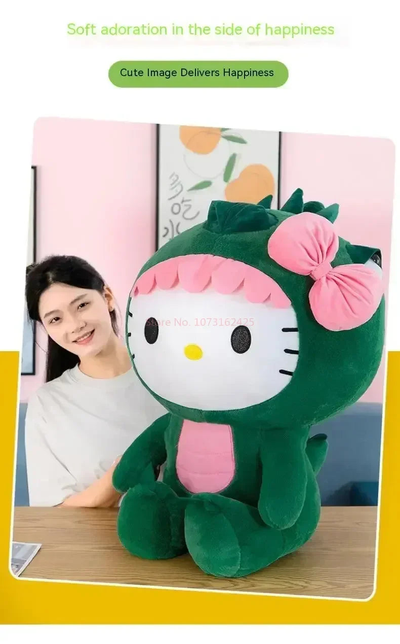 Cartoon Dinosaur Kitty Plush Pillow Soft Stuffed Doll