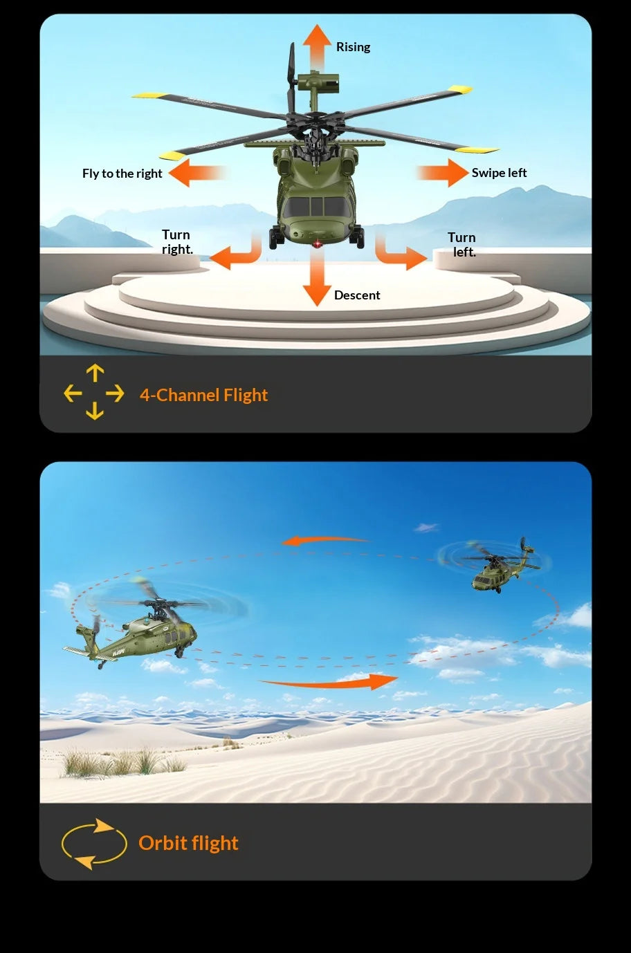 Remote Control Military Helicopter With Optical Flow Positioning