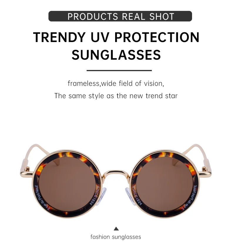 Round Steampunk Sunglasses With UV400 Protection