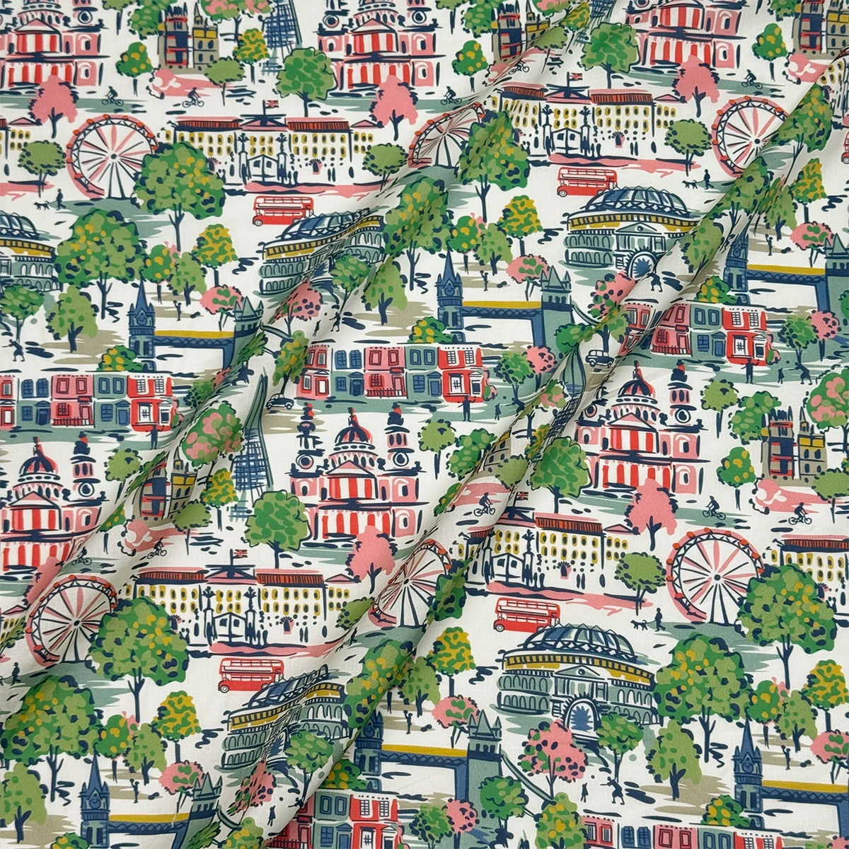 100% cotton Cath Kidston London Town tana lawn fabric 80s Poplin printing Sewing fabric Making Dress Clothing Handmade DIY Cloth