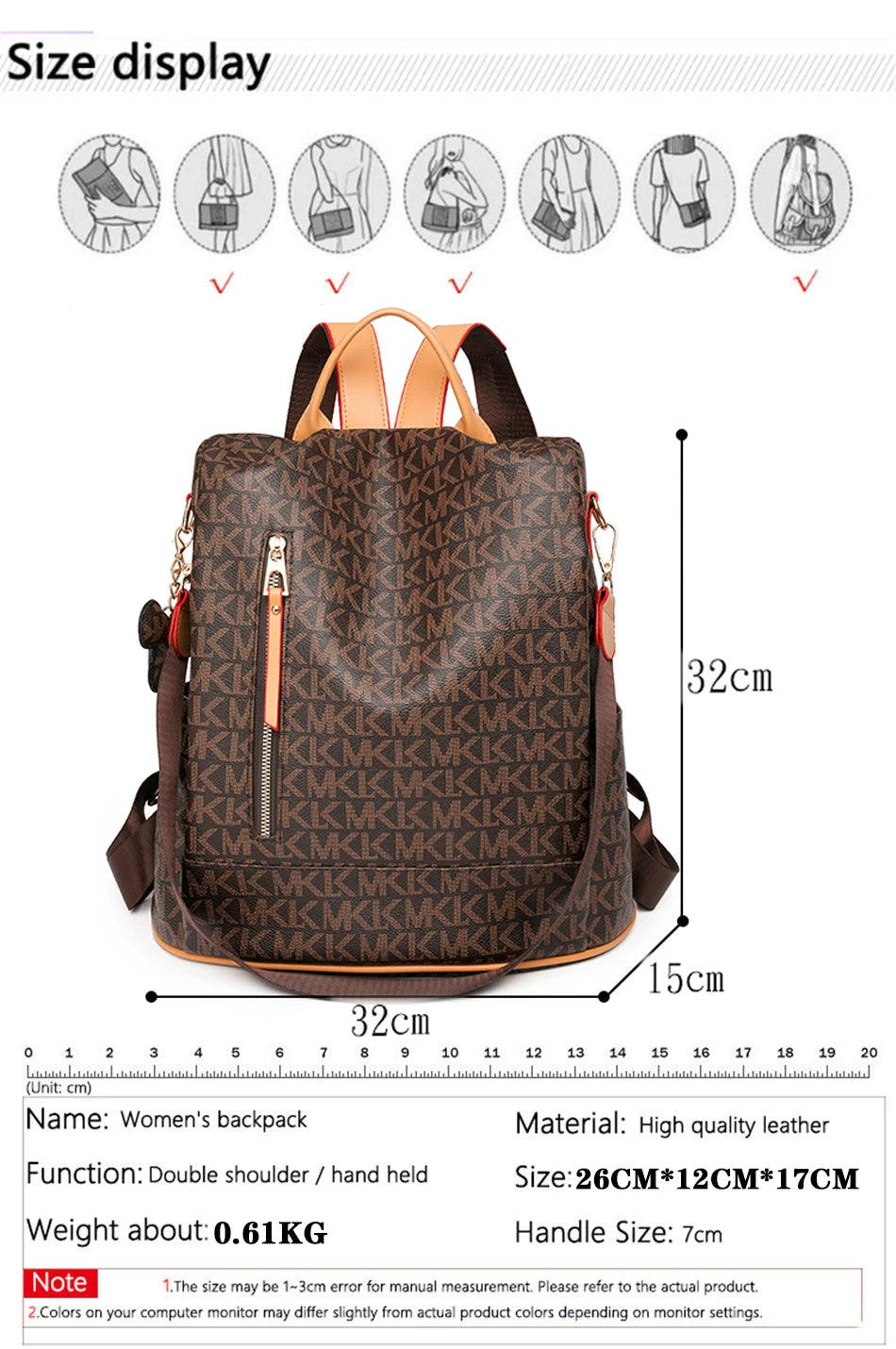 Women's Leather Backpack Designer Multifunctional Anti-theft backpack woman High Quality Luxury Bag Sac a Mains Femme Bagpack