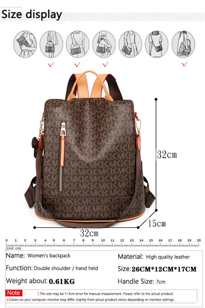 Women's Leather Backpack Designer Multifunctional Anti-theft backpack woman High Quality Luxury Bag Sac a Mains Femme Bagpack