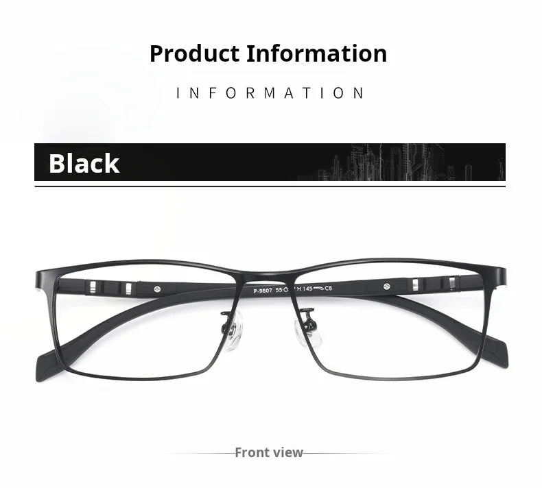 Retro Square Lightweight Alloy Eyeglasses Frames for Men