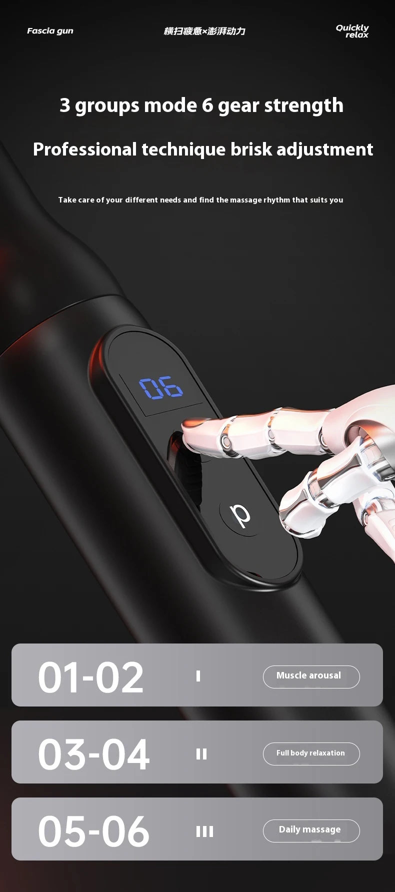 Smart Fascia  Neck Shoulder Cervical Foot Body Relaxation Back High Frequency Massage   Massage Percussion Hammer fitness