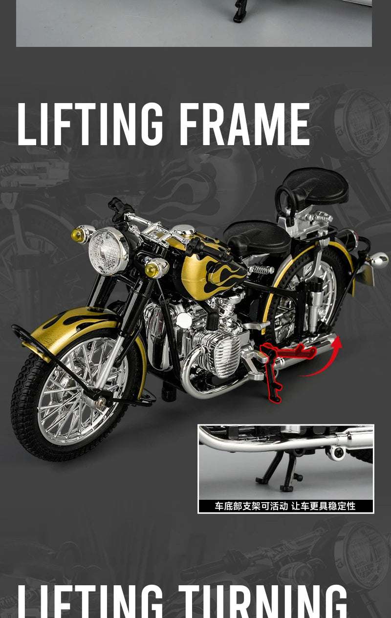 1 10 Scale Alloy Changjiang 750 Motorcycle Model with Sound and Light