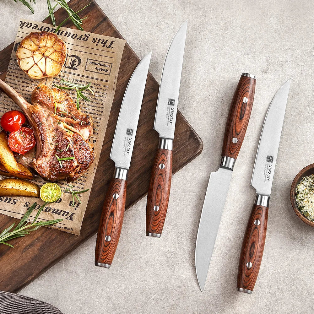 1/4 PCS Steak Knives Set DIN 1.4116 Stainless Steel Kitchen Multipurpos Knife Perfect For Western Restaurant Knife Dining