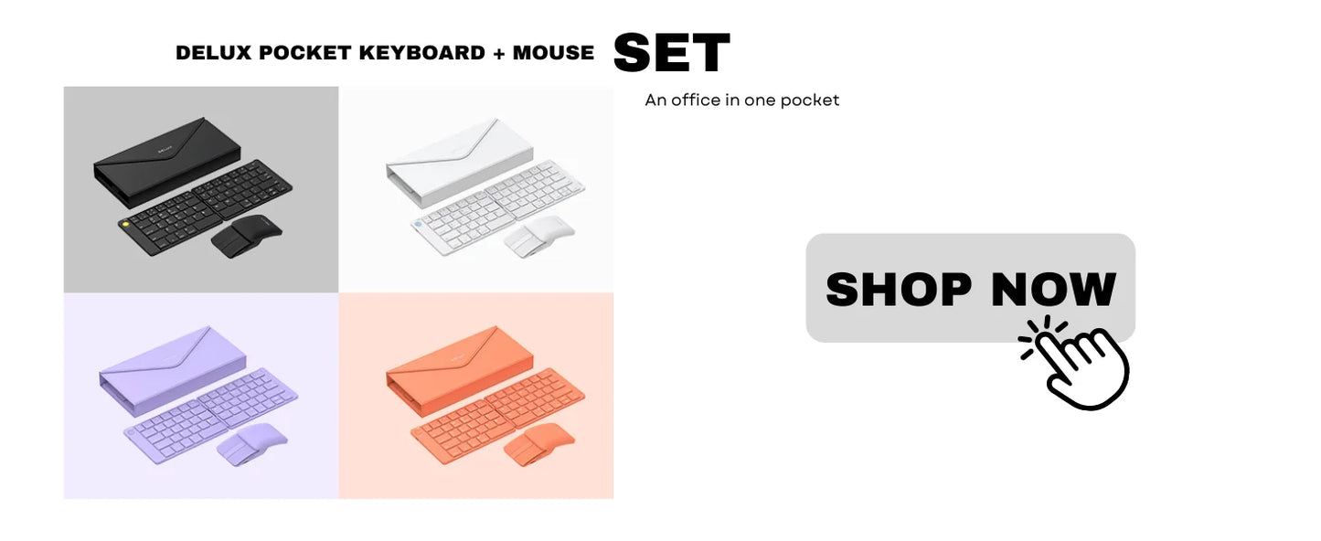 Pocket Folding Bluetooth Mouse – Ultra Slim Silent Portable