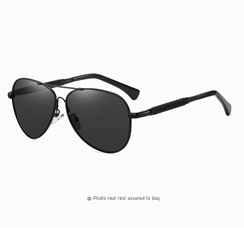 Titanium Memory Metal Photochromic Polarized UV400 Pilot Sunglasses for Men Women