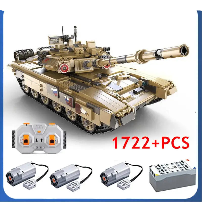 1722 Piece Bricks Remote Control T90 Tank Set Technical Model Building Blocks s RC Toy Boy Birthday Gift