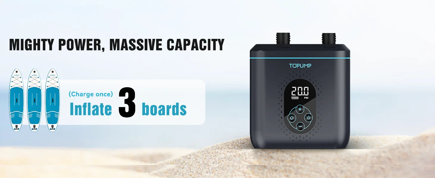 SUP Boat Accessories Inflatable Pump for Pvc Kayak Kite Wings 20PSI Rechargeable Inflate Deflate Stand Up Paddle Pump