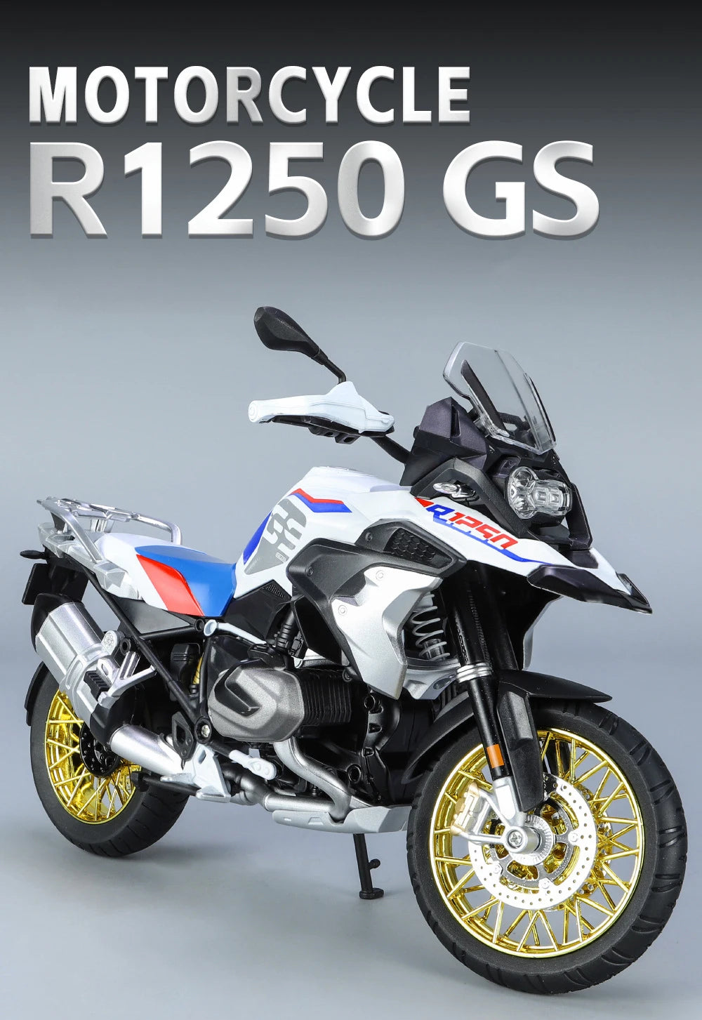 Diecast R1250 GS Adventure Motorcycle Model 1 to 9 Scale