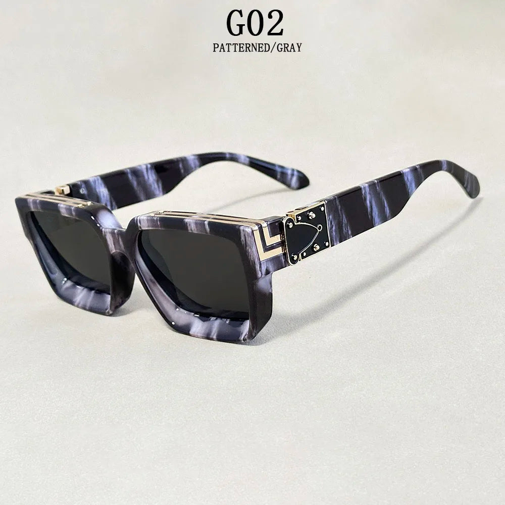 Oversized Square Vintage Sunglasses With UV400 Protection