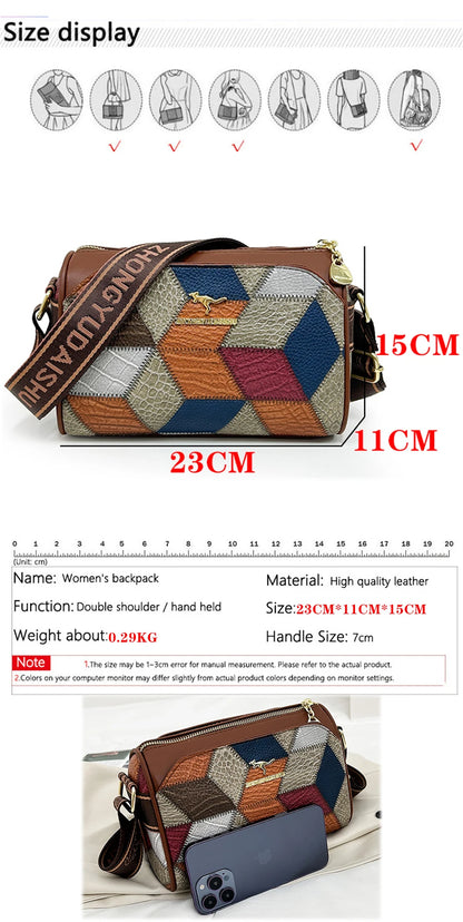 Splicing Shoulder Bag Soft Leather Female Wallet Crossbody Bag Messenger Bags Luxury Designer