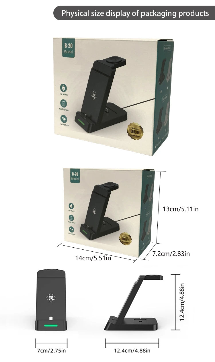 Wireless Life, one touch charge, triple charge, one machine done, three-in-one multi-functional wireless charger