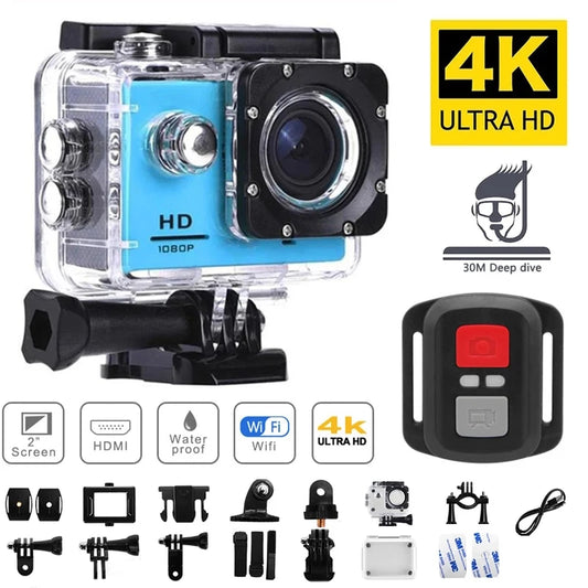 Ultra HD 4K Action Camera with WiFi Remote Control and Waterproof Housing