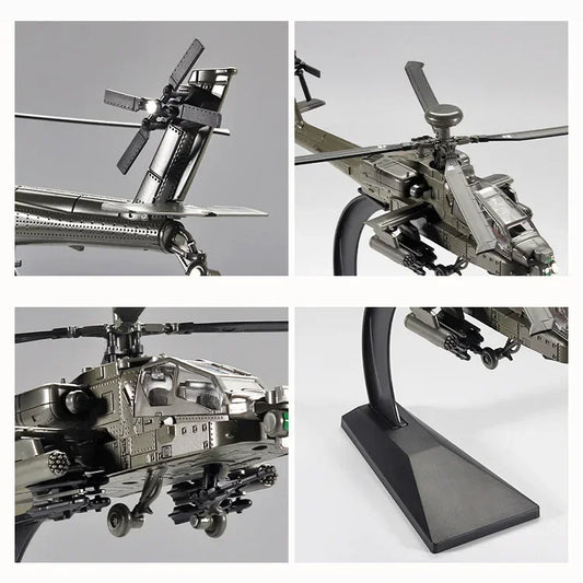 1 32 Scale Apache Black Hawk Armed Helicopter Diecast Alloy Model with Sound and Light