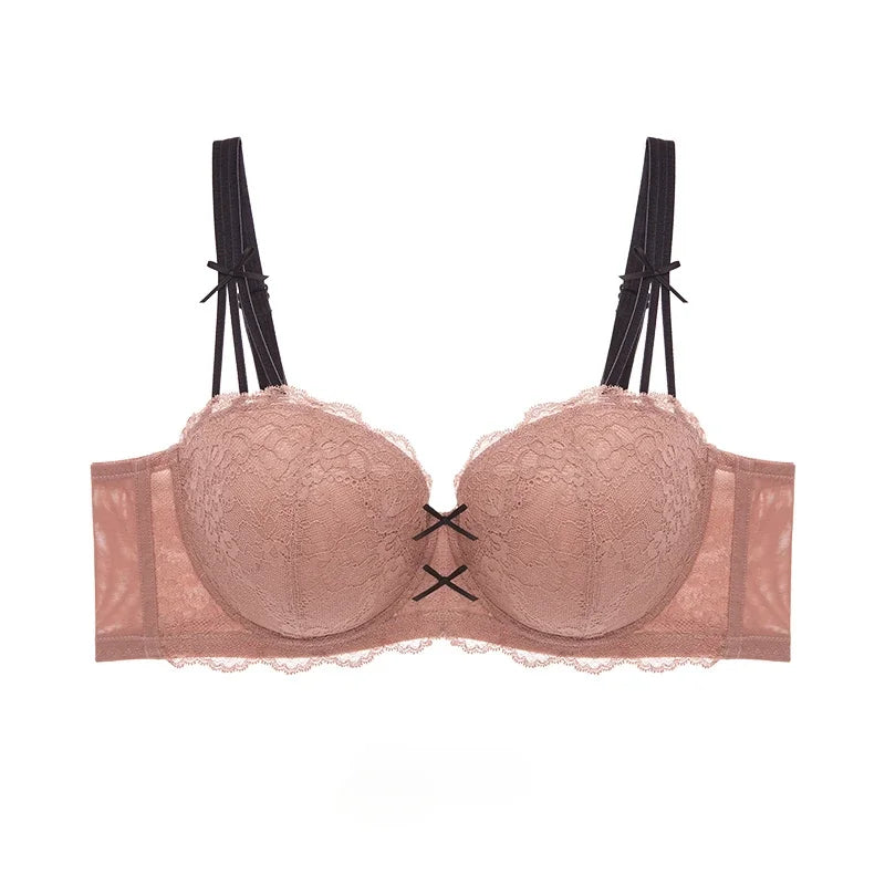 Womens Lace Half Cup Underwire Push Up Bra
