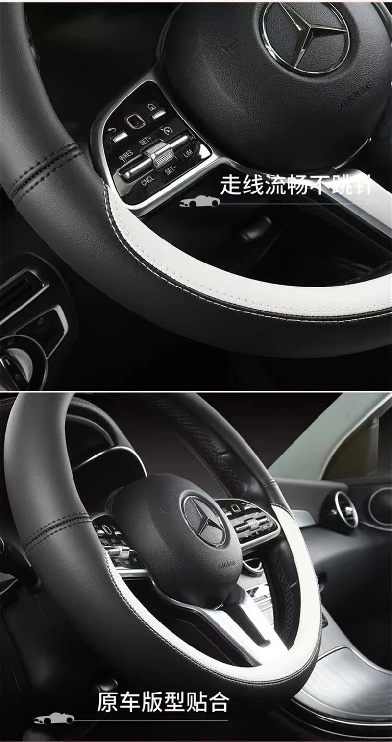 Universal Microfiber Leather Car Steering Wheel Cover 37CM 38CM
