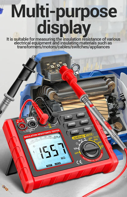 Digital Ohmmeter Insulation Resistance Meter 6000 Count Resistor Testers Capacitor Test Megohmmeter High Voltage Tool