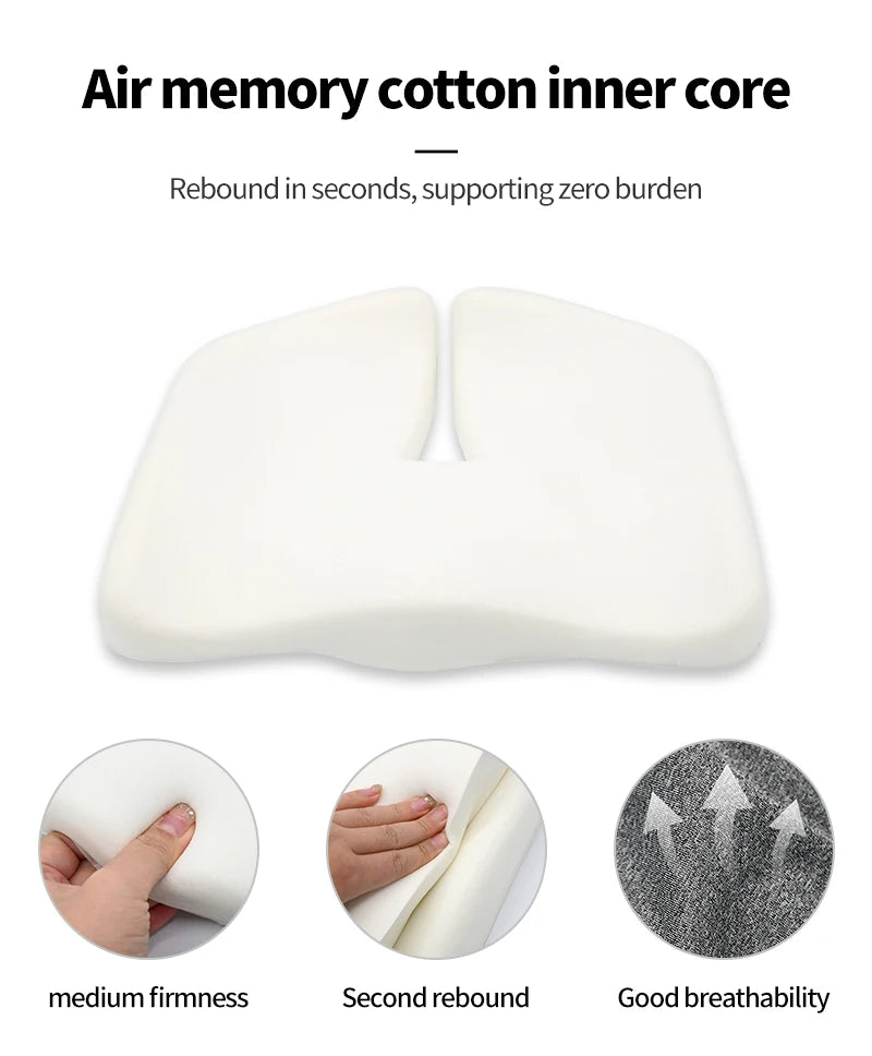 Tailbone Sciatica Back Pain Relief Comfort Office Chair Car Seat Cushion Non-Slip Orthopedic Memory Foam Coccyx Cushion