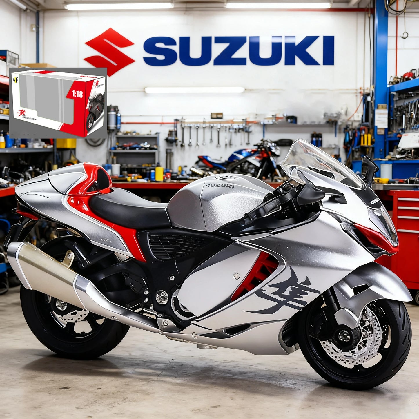 1/18 Suzuki Hayabusa GSX1000R YZF-R1 Motorcycle Model Toy Vehicle Collection Autobike Shork-Absorber Off Road Autocycle Toys Car