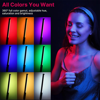 Handheld RGB Colorful Stick Light 19.68 inch Handheld LED Light Wand CRI 95+ 2500K-9000K Photography Studio Lamp