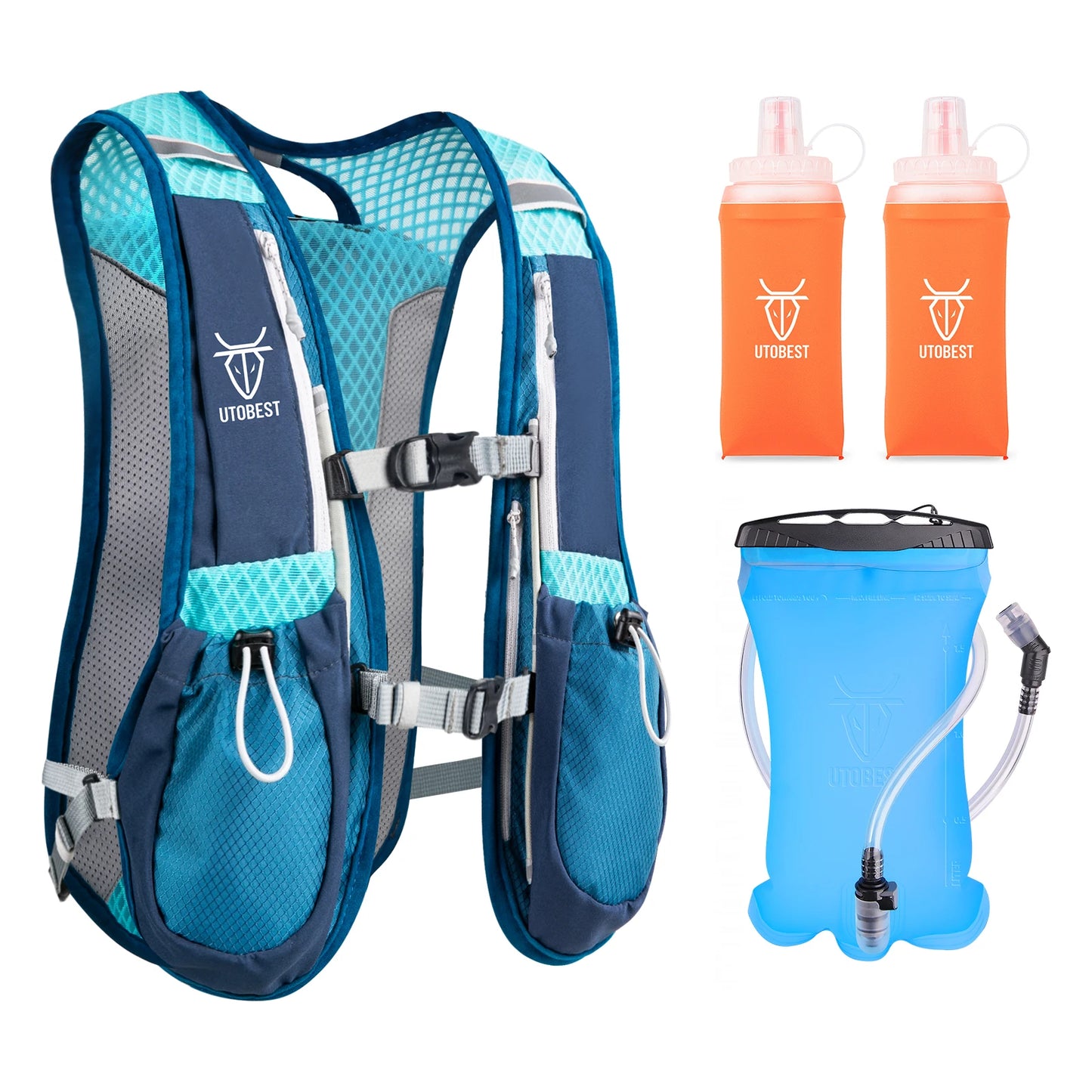 Trail Running Backpack 5L Ultra Lightweight Hydration Vest Breathable Functional Pack for Marathon Cycling Hiking