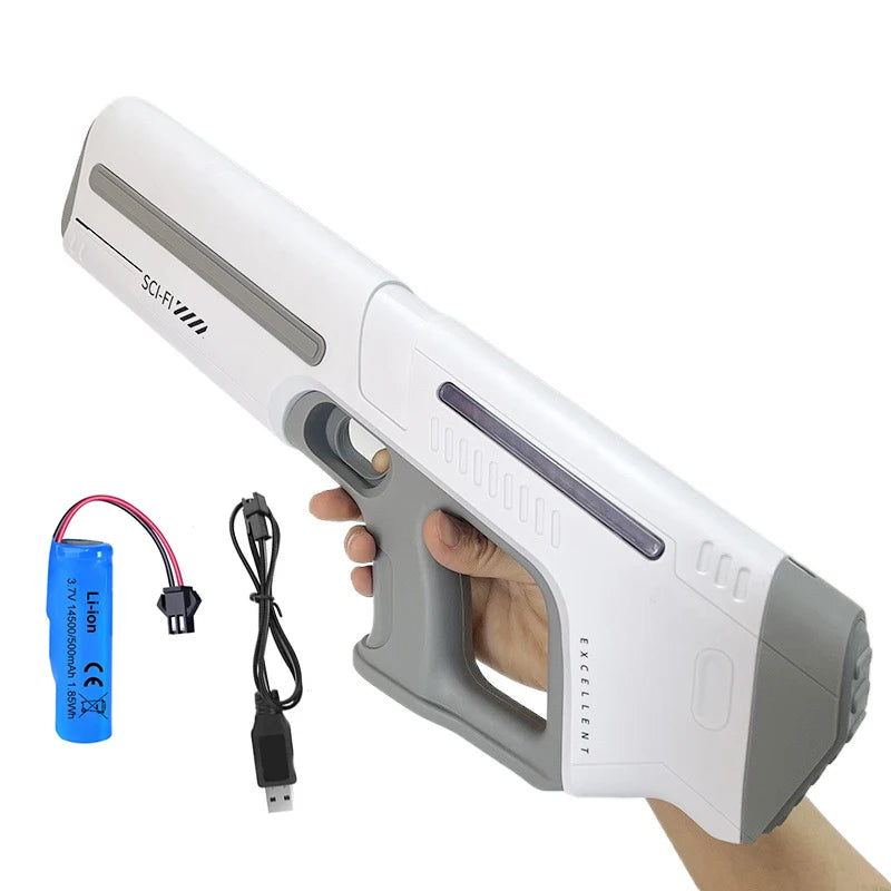 Electric Water Gun Powerful Automatic Water Suction Rechargeable Water Blaster with Flashing Lights