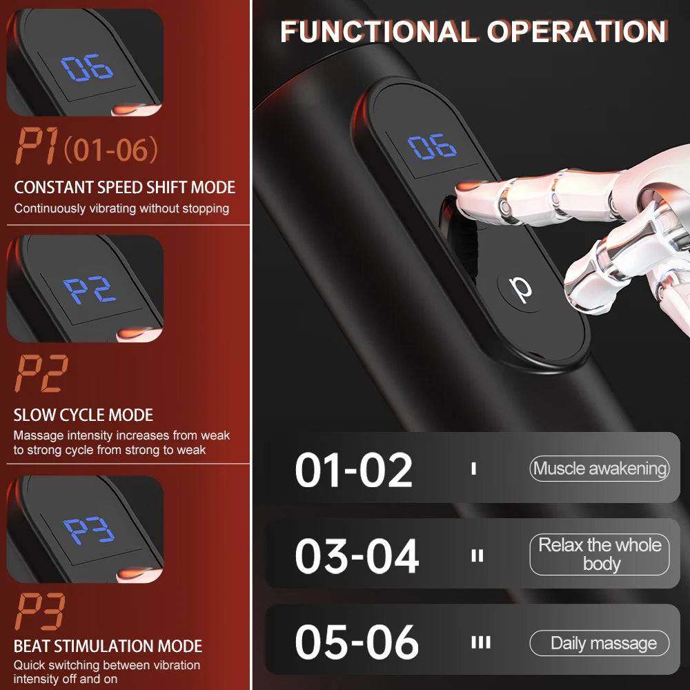 Smart Fascia  Neck Shoulder Cervical Foot Body Relaxation Back High Frequency Massage   Massage Percussion Hammer fitness