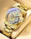 Men Watch Skeleton Quartz Wristwatch Gold Skeleton Retro Man Watch Top Brand Luxury Clock Watches