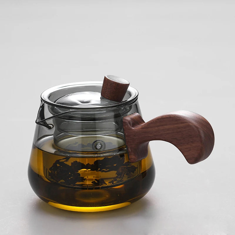 Japanese 350ml Side Handle Glass Teapot With Tea Infuser Filter Brewing Flower Tea Pot Puer Oolong Tea Maker Kungfu Tea Set
