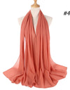 Muslim Chiffon Hijab Women Bubble Chiffon Scarf For Women Ladies Veil Muslim Islam Solid Color Malaysia Wrap Scarves