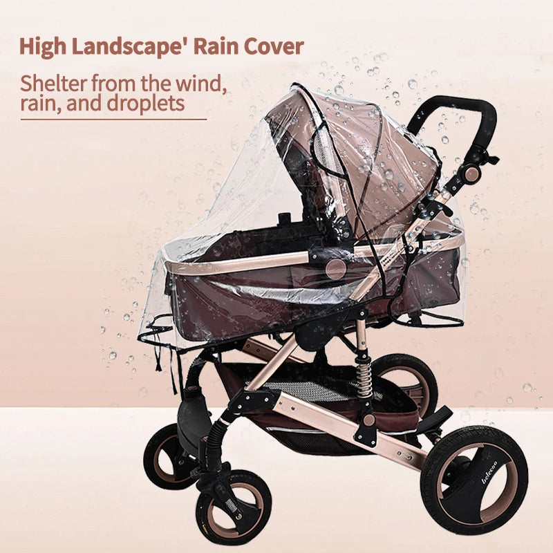 Stroller Rain Cover Transparent Wind Dust Shield Universal Trolley Umbrella Raincoat  Seat Cover Sunshade Breathable