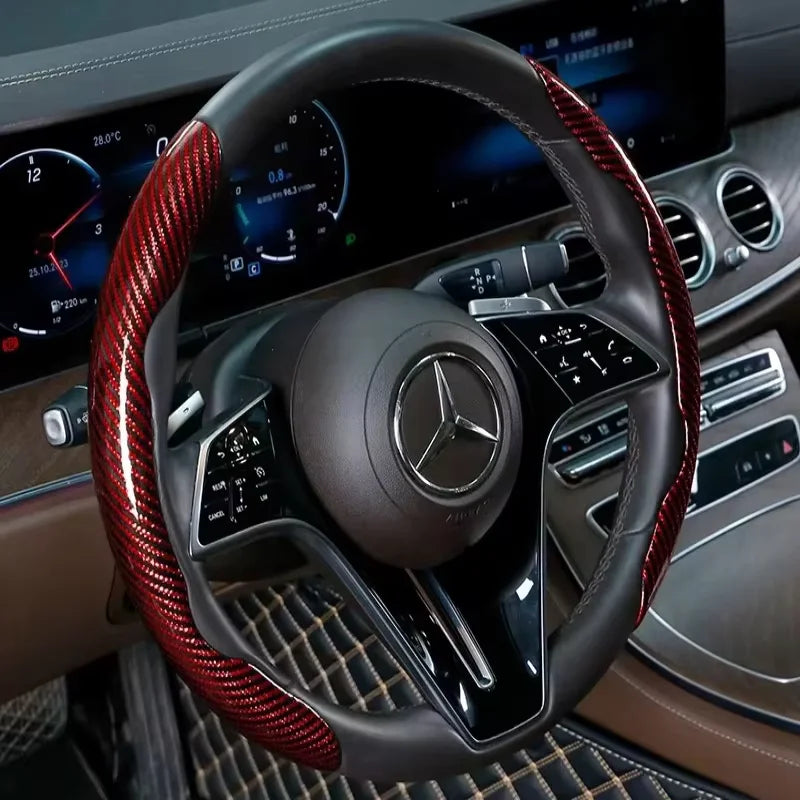 Carbon Fiber Silicone Car Steering Wheel Cover Anti Slip