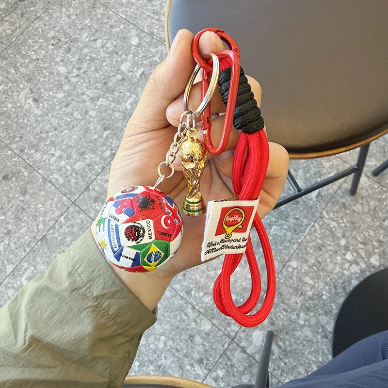 2026 Football Trophy Keychain Mini Champion Cup Soccer Fan Collectible