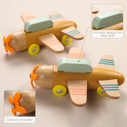 Wooden Traffic Toys For Babies  Wooden Train Airplane Toy  Infant Early Education Cognitive Toys  Baby's Birthday Present   Gift