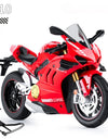 1:10 BMW S1000RR Kawasaki H2R V4S Alloy Die Cast Motorcycle Model Vehicle Collection Sound and Light Off Road Autocycle Toys Car