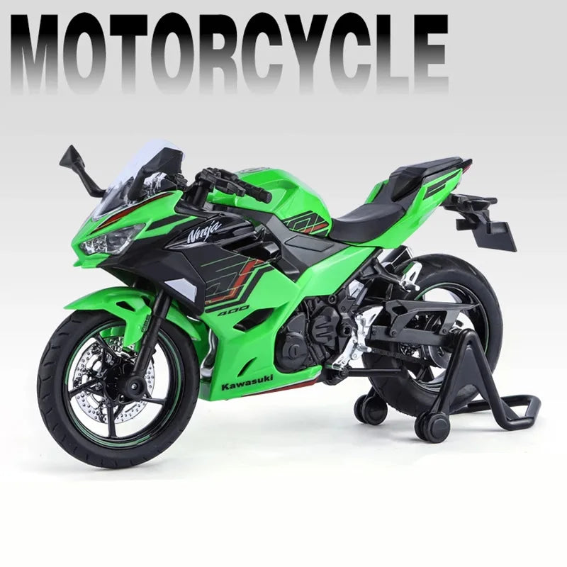Diecast Kawasaki Ninja 400 Racing Motorcycle Model 1 to 12 Scale