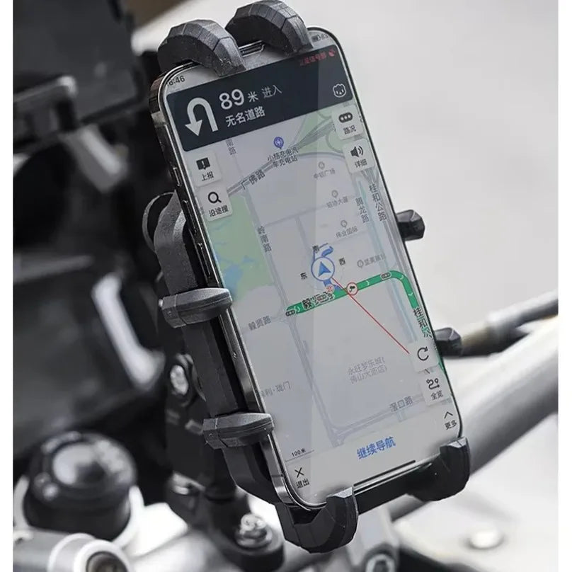 Anti-Thief Motorcycle Bike Mobile Phone Holder Fast 15W Wireless Charging Charger Cycling Mirror Stand Handlebar Mount