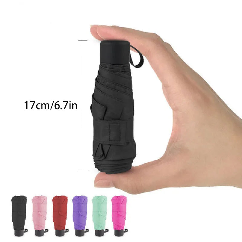 Ultralight Mini Pocket Women's Small Windproof Folding Umbrella Travel Compact Rain Men's Umbrella Sunscreen Umbrella Outdoor Um