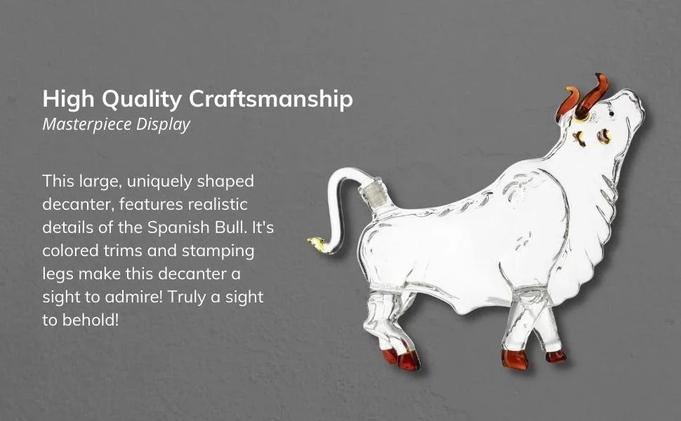 OX YEAR Whisky Glass Cow Decanter Whiskey Animal Bull Shaped Home Bar Wine Bottle For Liquor Scotch Drinkware Gift 1L Glassses