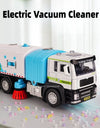 1:50 Electric Vacuum Cleaner Sweeper Garbage Truck Model Toy Alloy Diecast Light Sound Engineering Vehicle Gifts for