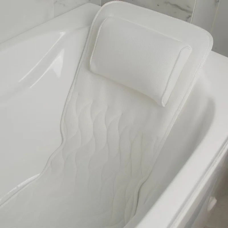 Full Body Bath Pillow Non-slip Bathtub Cushion Bath Tub Headrest Waist Pillow Breathable Bath Mat For Any Tub