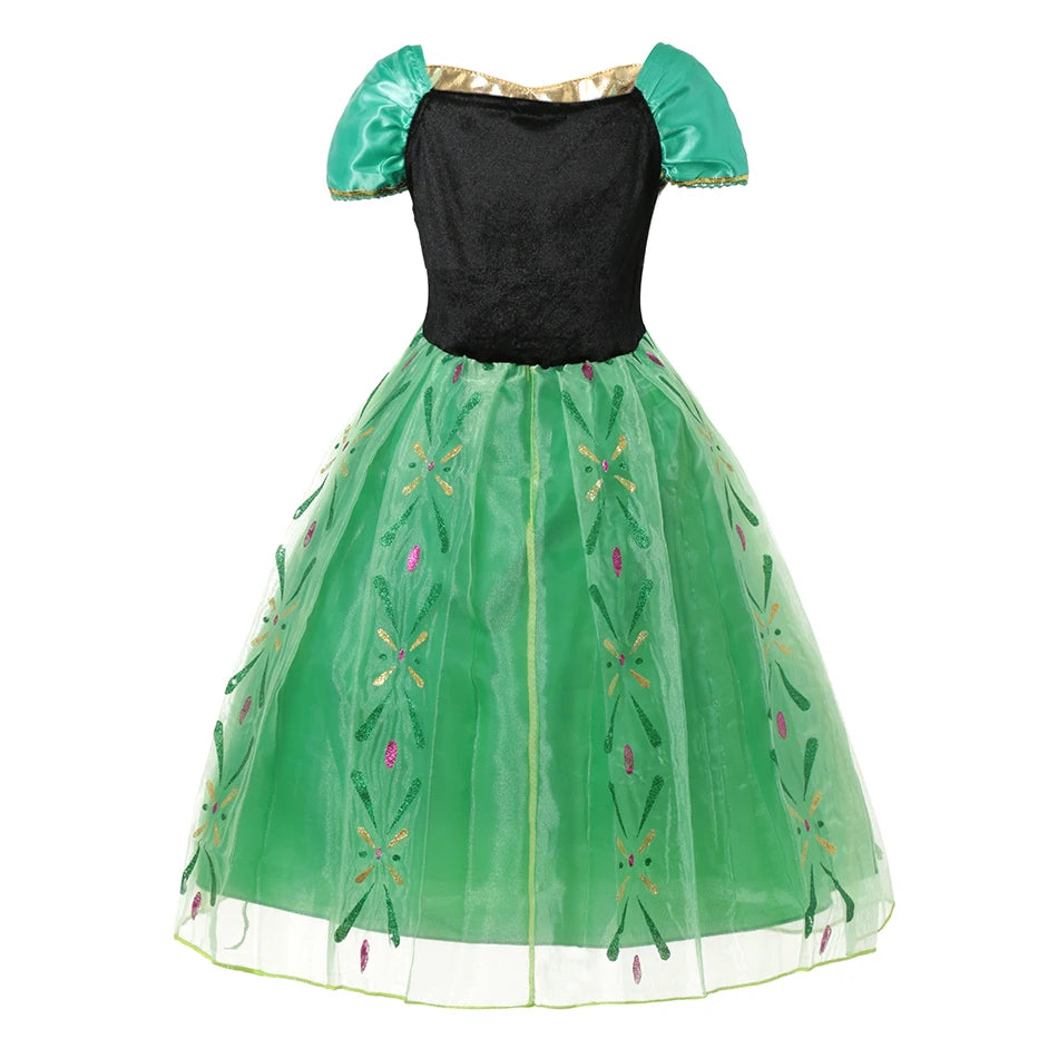 Disney Frozen Anna Dress Children Christmas New Year Princess Dress Girl Fancy Birthday Carnival Party Gown Children Clothes