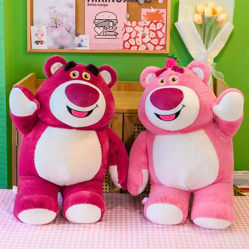 80cm Kawaii Strawberry Bear Plush Toy Bia Size Lotso Stuffed Doll Large Soft Animal Kids Birthday Gift for Girls and Children