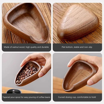 Multifunctional Wooden Coffee Bean Dosing Cup and Light Spray Bottle Barista Set for Enhance Brewing Coffee Experience