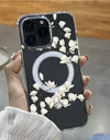 Magsafe Tulip Flower Magnetic Transparent Phone Case for iPhone 16 15 Pro Max 14 Plus Wireless Charging Shockproof Cover