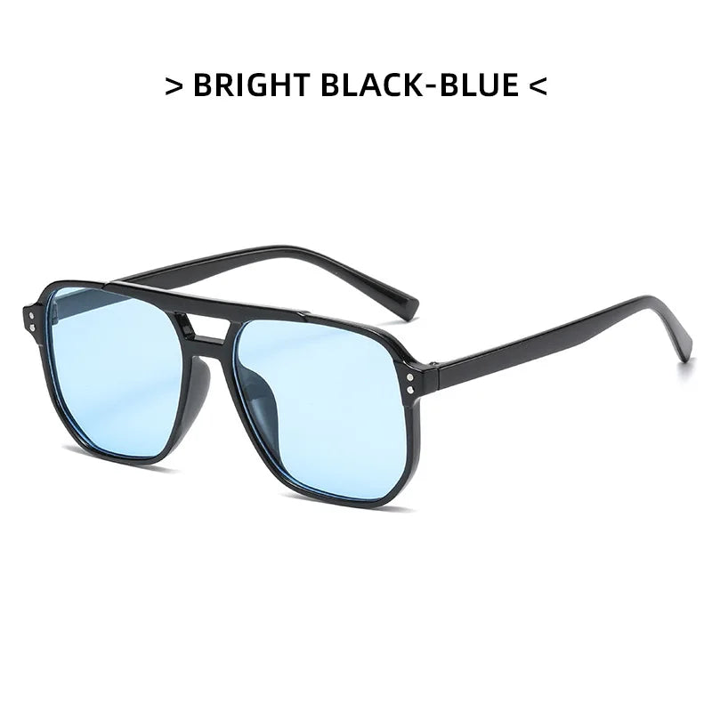 Business Sunglasses Double Beam Sun Glasses Trendy Versatile Glasses Trend Women Decorative Eyewear UV400